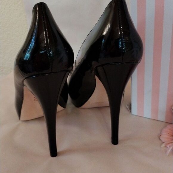 Footcandy Black Patent Peep Toe Pump - Picture 4 of 11